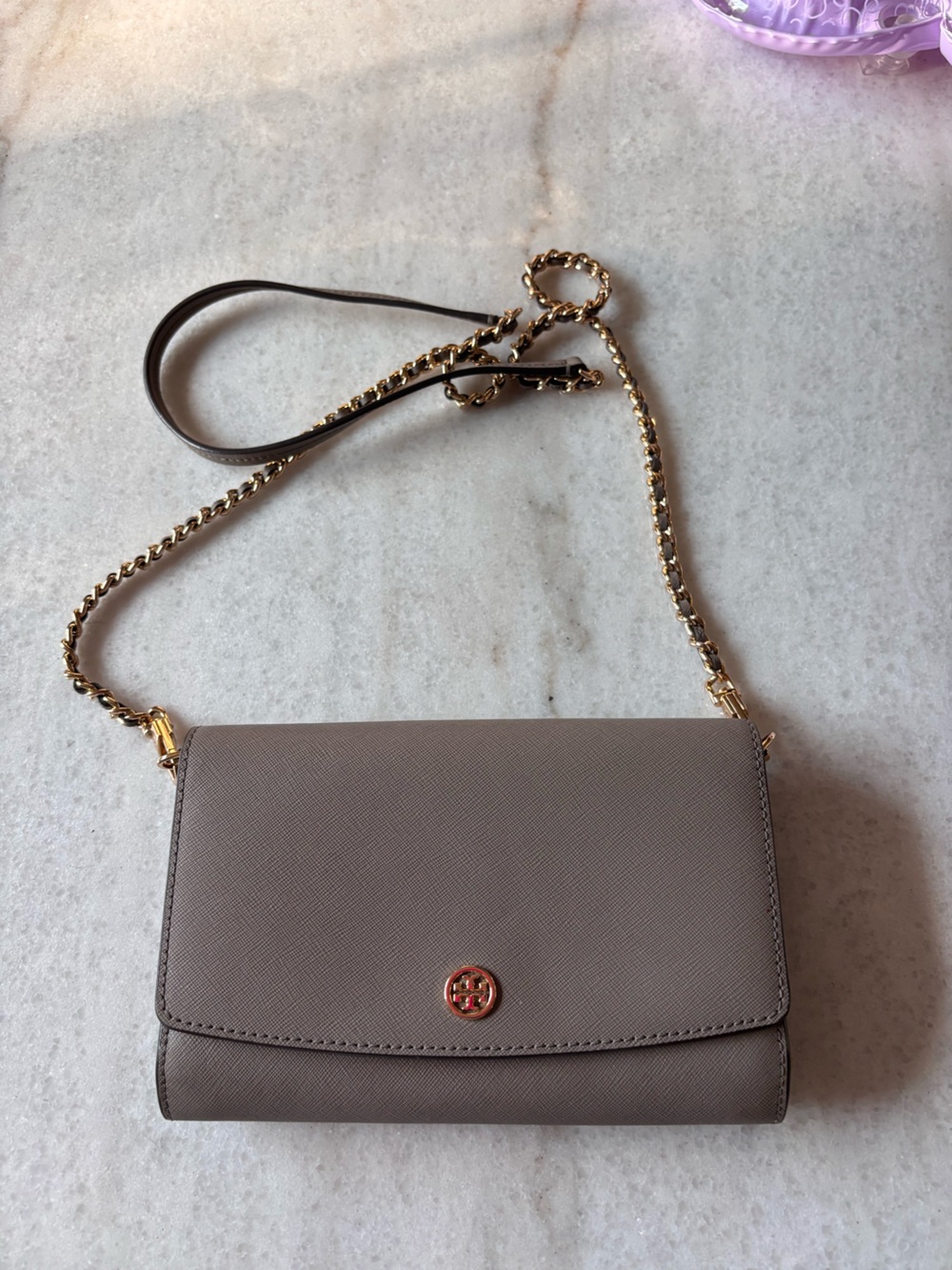 Tory Burch Robinson Chain Wallet / Crossbody Bag